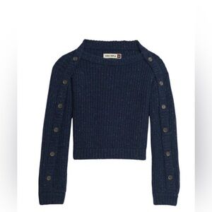 Zara Dark Blue Buttoned Sweater